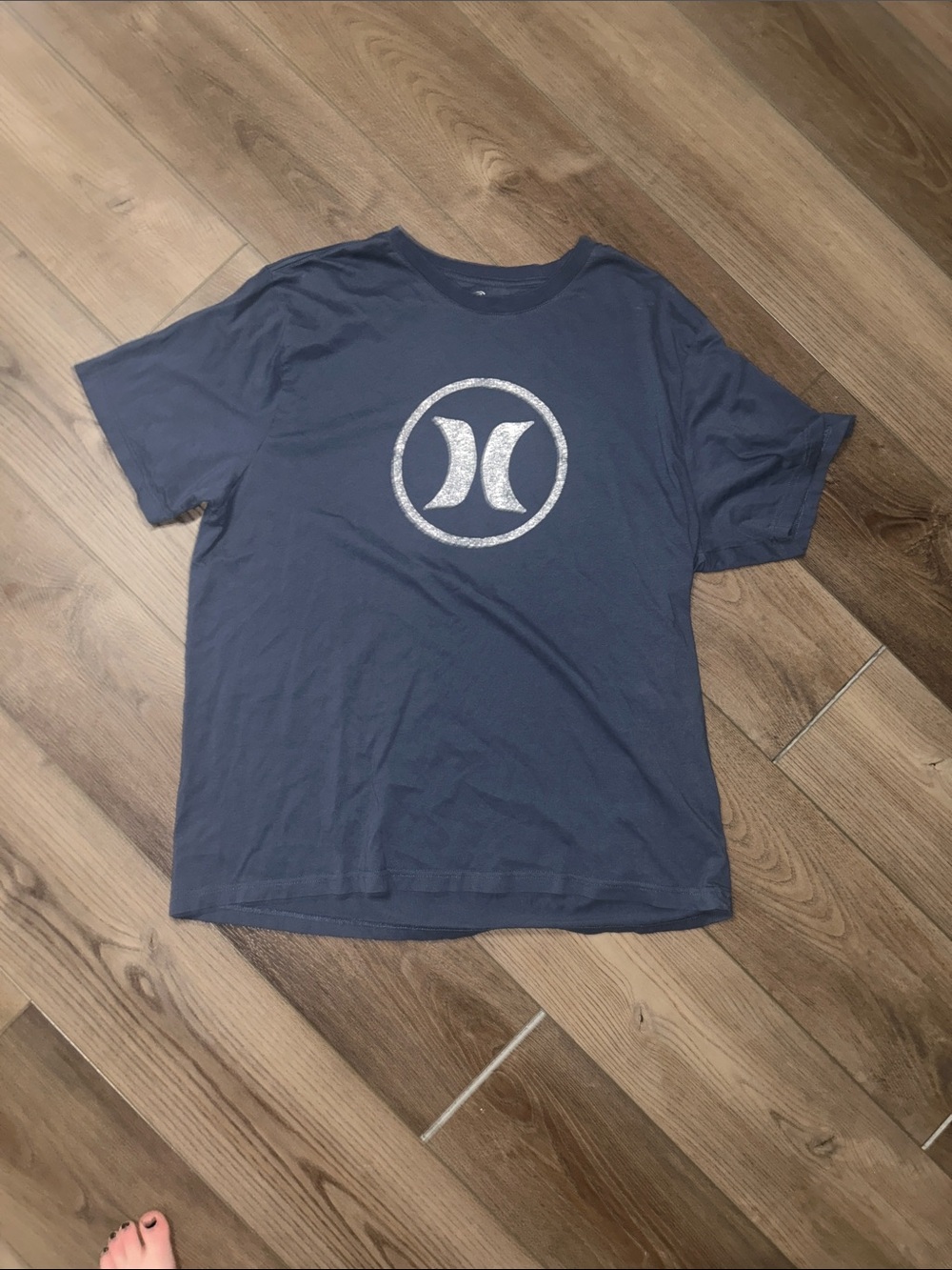 Hurley Navy Blue Tee with Silver Logo